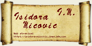 Isidora Mićović vizit kartica